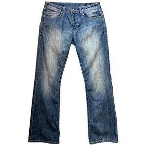 Buffalo David Bitton King Men's Slim Boot Jeans Stretch Size 32x30 Blue Denim